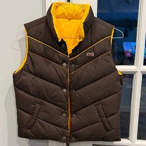 Le Tigre Brown and Yellow Reversible Puffer Vest